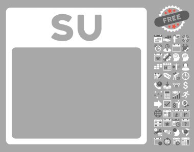 Pazar Bonus ile sayfa düz vektör simge takvim