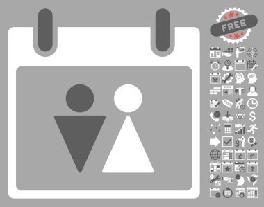 Tuvalet takvim gün düz vektör simgesi Bonus ile