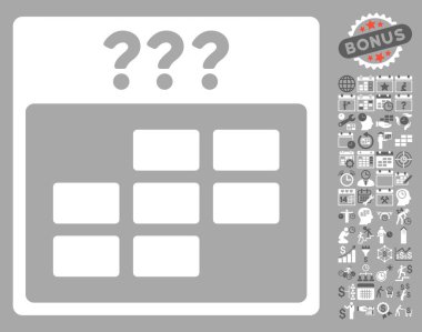 Bonus ile bilinmeyen ay takvimi kılavuz düz vektör simgesi