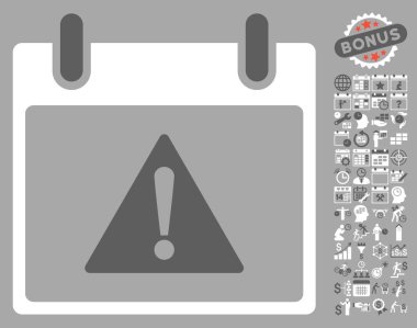 Uyarı takvim gün düz vektör simgesi Bonus ile
