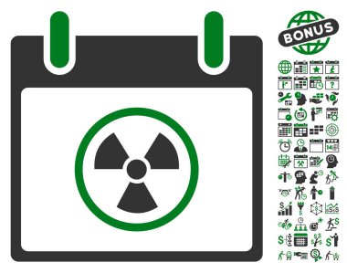 Atomik takvim gün düz vektör simge Bonus ile