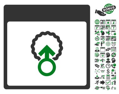 Hücre penetrasyon takvim sayfa düz vektör simgesi Bonus ile