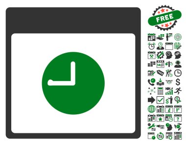 Saat takvim sayfa düz vektör simgesi Bonus ile