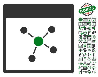 Bağlantıları ile Bonus sayfa düz vektör simge takvim