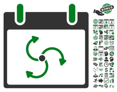 Siklon takvim gün düz vektör simge Bonus ile