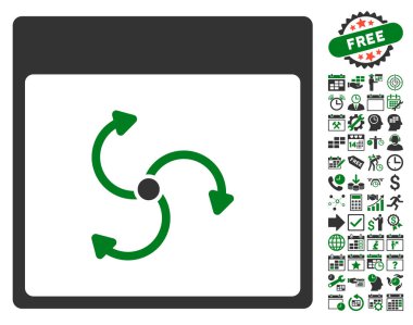 Siklon takvim sayfa düz vektör simge Bonus ile