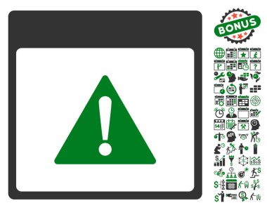 Hata takvim sayfa düz vektör simgesi Bonus ile