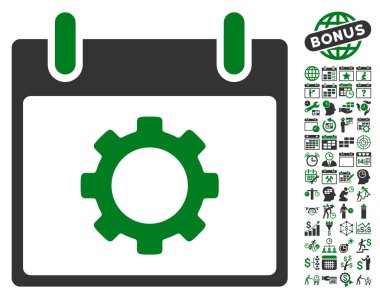 Vites seçenekleri takvim gün düz vektör simgesi Bonus ile