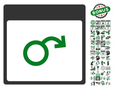 İktidarsızlık takvim sayfa düz vektör simge Bonus ile