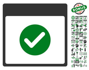 Ok takvim gün düz vektör simge Bonus ile