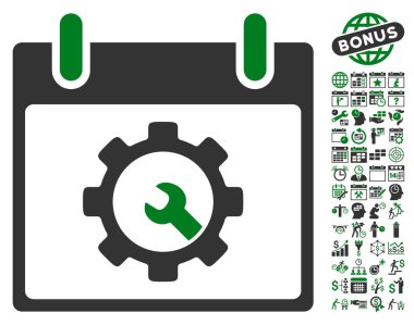 Seçenekleri araçlar takvim gün düz vektör simgesi Bonus ile