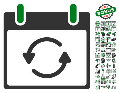Takvim gün düz vektör simge Bonus ile yenileme