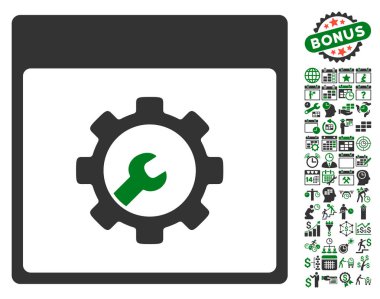 Araçlar takvim sayfa düz vektör simgesi Bonus ile kurulum