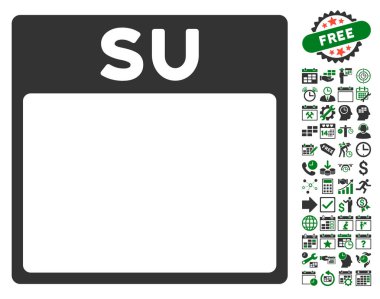 Pazar Bonus ile sayfa düz vektör simge takvim