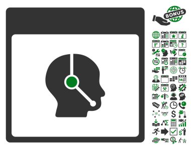 Telefonla satış operatör takvim sayfa düz vektör simge Bonus ile