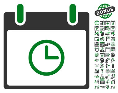 Saat takvim gün düz vektör simge Bonus ile