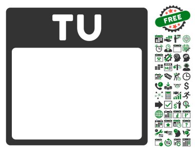 Salı Bonus ile sayfa düz vektör simge takvim