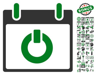 Takvim gün düz vektör simge Bonus ile açın