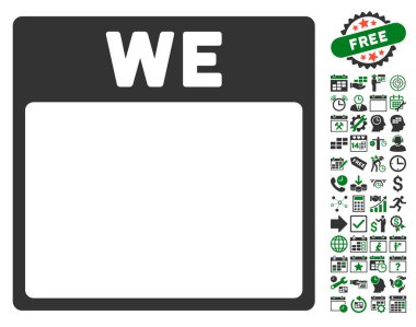 Çarşamba ile Bonus sayfa düz vektör simge takvim