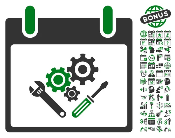 Araç Araçlar takvim gün düz vektör simgesi Bonus ile