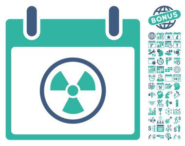 Atomik takvim gün düz vektör simge Bonus ile