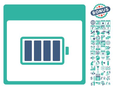 Pil takvim sayfa düz vektör simgesi Bonus ile