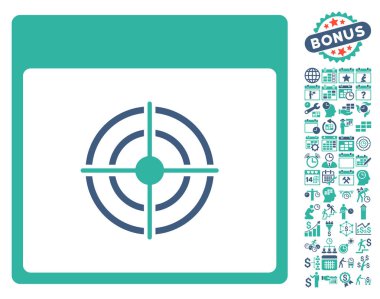 Bullseye takvim sayfa düz vektör simge Bonus ile