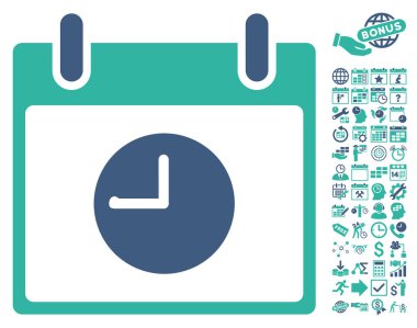 Saat takvim gün düz vektör simgesi Bonus ile