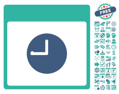 Saat takvim sayfa düz vektör simgesi Bonus ile