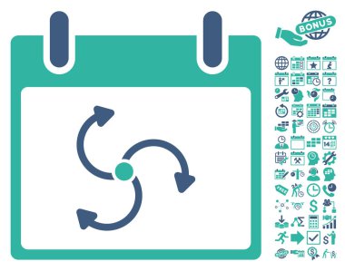 Siklon takvim gün düz vektör simge Bonus ile