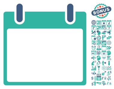 Boş Takvim yaprak düz vektör simge Bonus ile