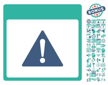 Hata takvim sayfa düz vektör simgesi Bonus ile