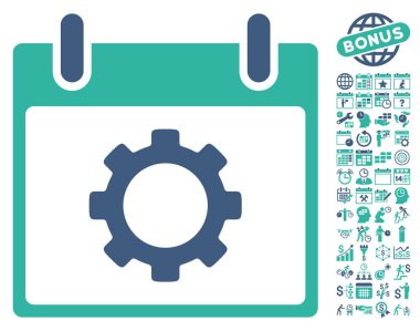 Vites seçenekleri takvim gün düz vektör simgesi Bonus ile