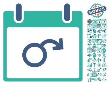 İktidarsızlık takvim gün düz vektör simge Bonus ile