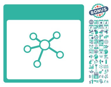 Linkler sayfa düz vektör simge Bonus ile takvim