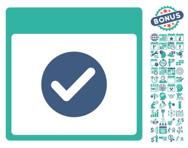 Ok takvim gün düz vektör simge Bonus ile