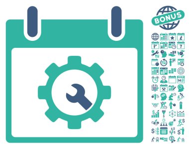 Seçenekleri araçlar takvim gün düz vektör simgesi Bonus ile