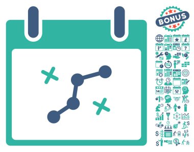 Yol puan Bonus ile gün düz vektör simge takvim