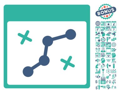 Yol puan Bonus ile sayfa düz vektör simge takvim