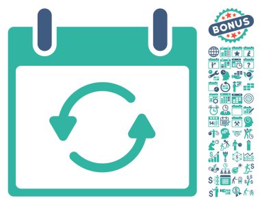 Takvim gün düz vektör simge Bonus ile yenileme