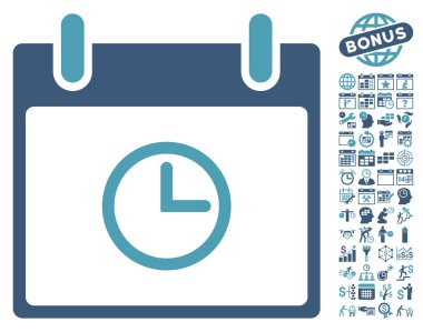 Saat takvim gün düz vektör simge Bonus ile