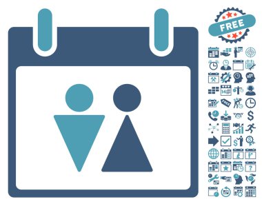 Tuvalet takvim gün düz vektör simgesi Bonus ile