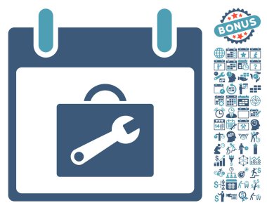 Araç kutusu takvim gün düz vektör simgesi Bonus ile