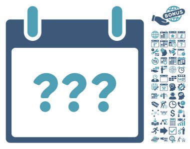 Bonus ile bilinmeyen gün takvim sayfa düz vektör simgesi