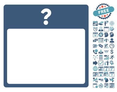 Bonus ile bilinmeyen gün takvim sayfa düz vektör simgesi