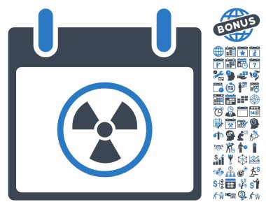 Atomik takvim gün düz vektör simge Bonus ile