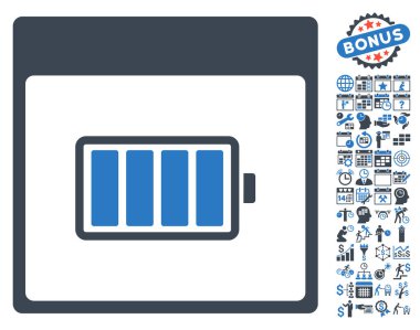 Pil takvim sayfa düz vektör simgesi Bonus ile