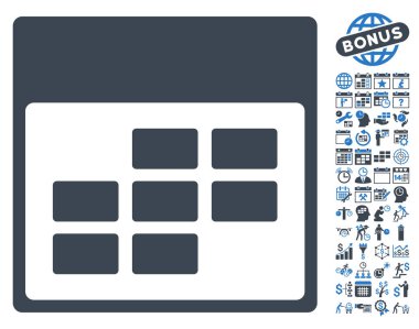 Bonus ile takvim ayı kılavuz düz vektör simgesi