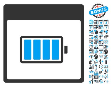 Pil takvim sayfa düz vektör simgesi Bonus ile