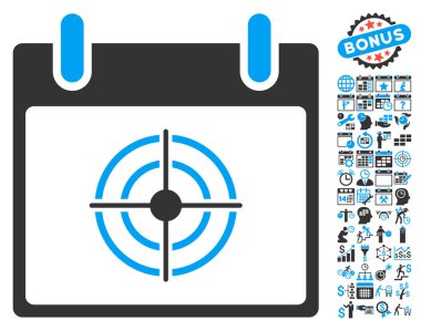 Bullseye takvim gün düz vektör simge Bonus ile